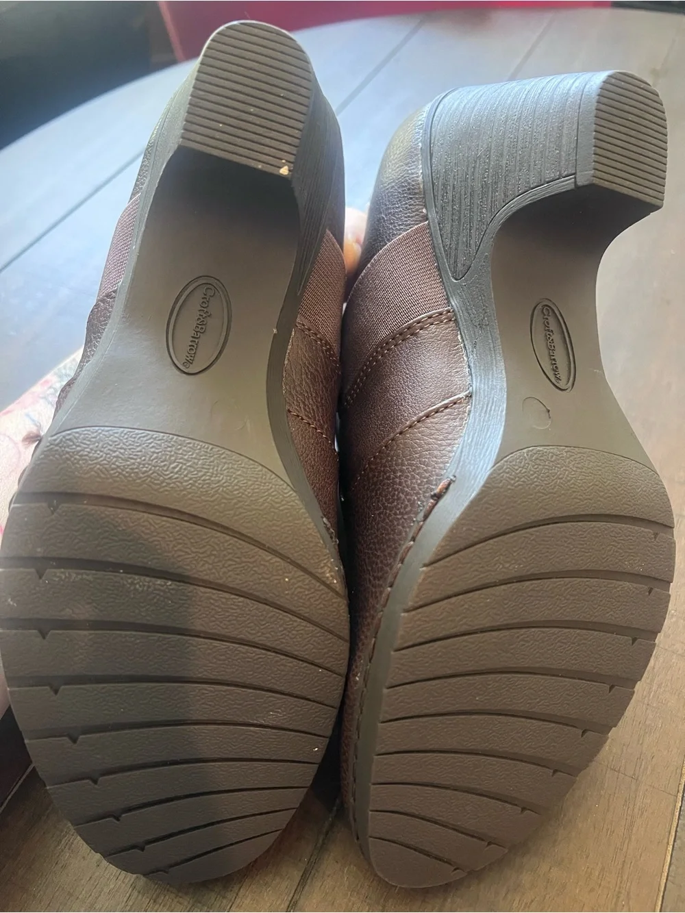 New Women’s Croft & Barrow Ortholite Brown Slip-On Leather Shoes